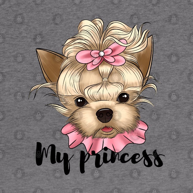 Cute yorkie girl by Kuchinska design